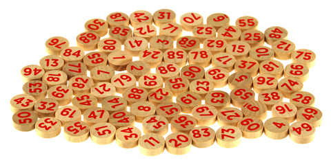 Drewniane numerowane znaczniki do Bingo/Lotto (małe) (F90) - 90 szt.